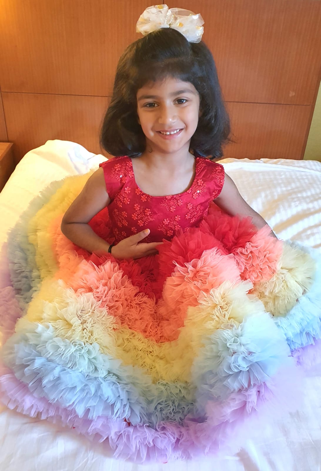 Multicolour Rainbow Unicorn Styled Birthday Party Dress