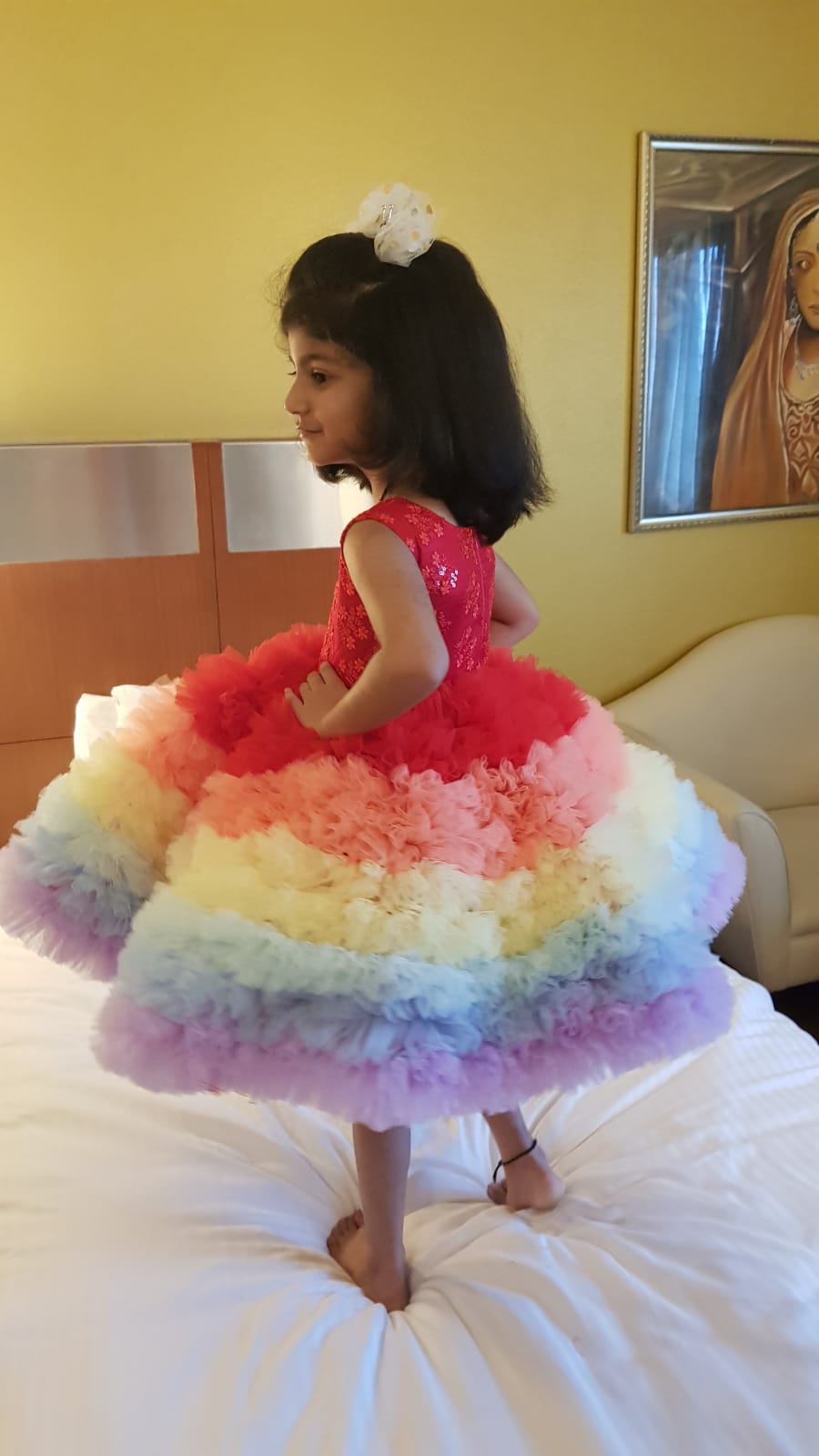 Multicolour Rainbow Unicorn Styled Birthday Party Dress