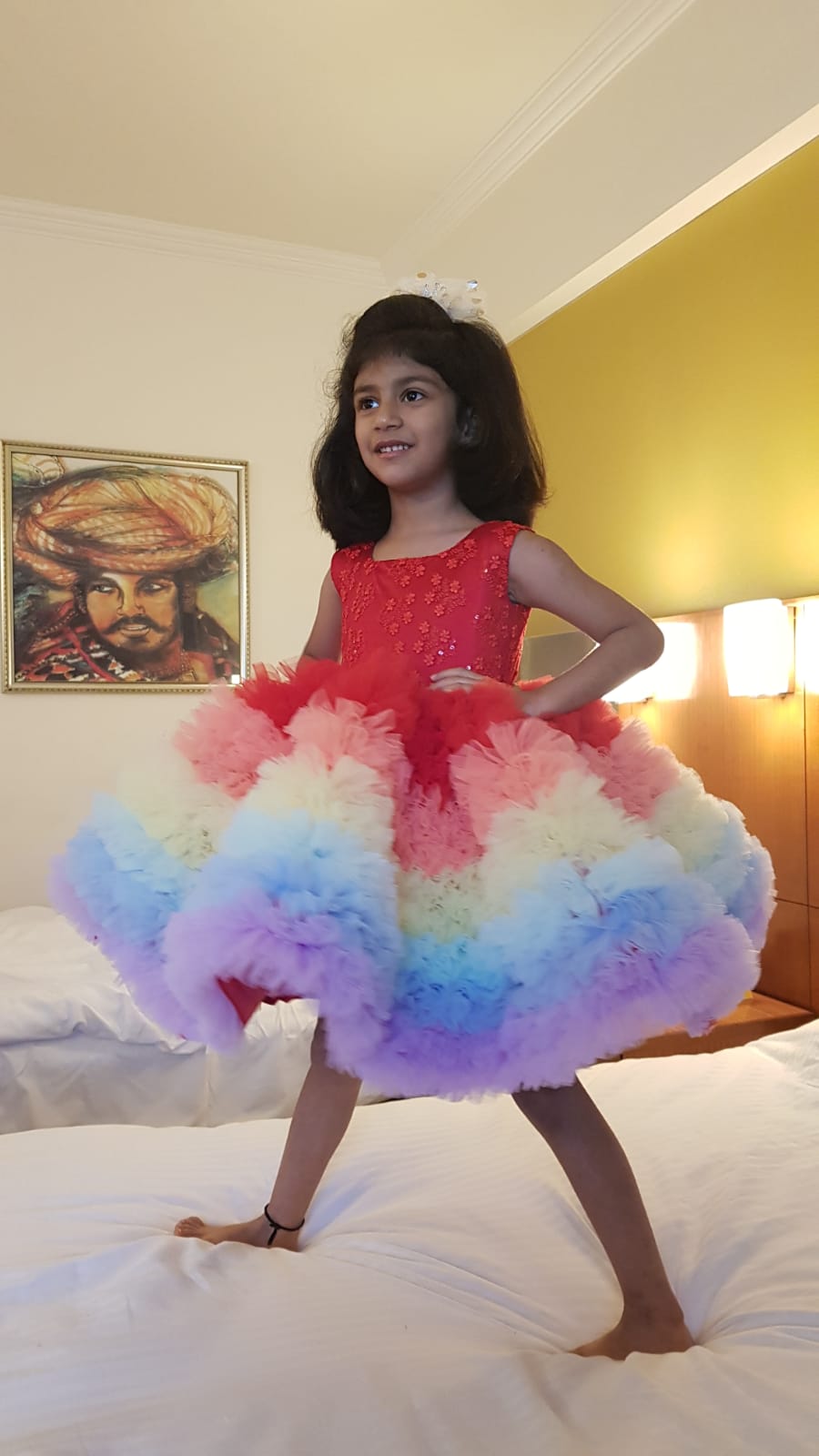 Multicolour Rainbow Unicorn Styled Birthday Party Dress